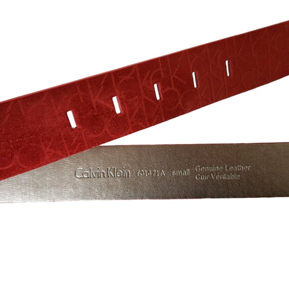 CALVIN KLEIN 1.5" Wide Red Genuine Leather Belt - Picture 5 of 5